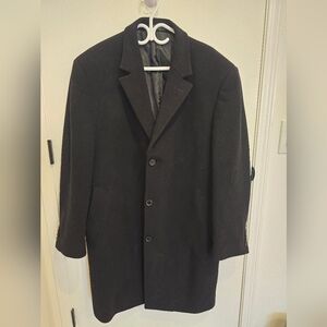 Classic Black Wool/Cashmere Blend Overcoat